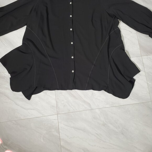 LORI GOLDSTEIN TUNIC COLOR BLACK LONG SLEEVE POLY-SPANDEX SIZE 2X - Picture 9 of 9